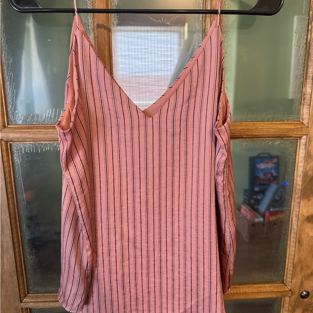 Express Pink and black striped Camisole
